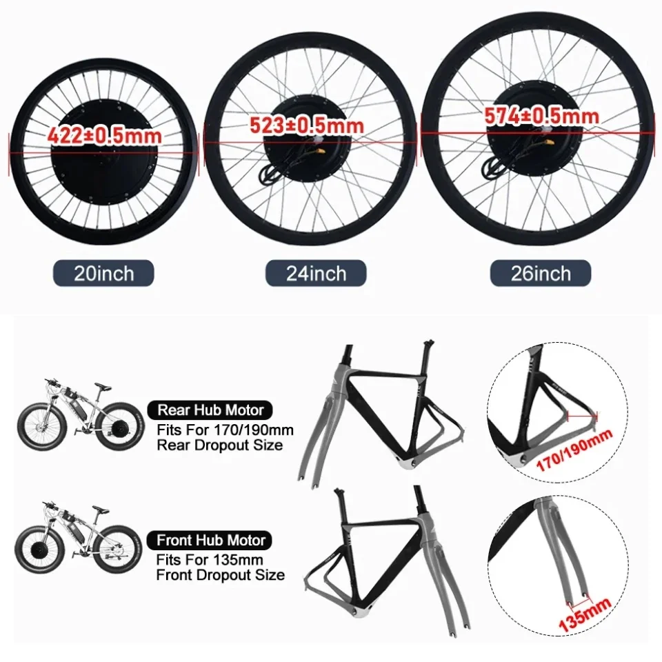 72V 3000W Ebike Sneeuwfiets Om - Ebike Conversion Kit 72V 3000W recensie en prijs